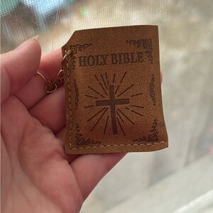 Miniature Brown Holy Bible Keychain